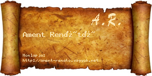 Ament Renátó névjegykártya